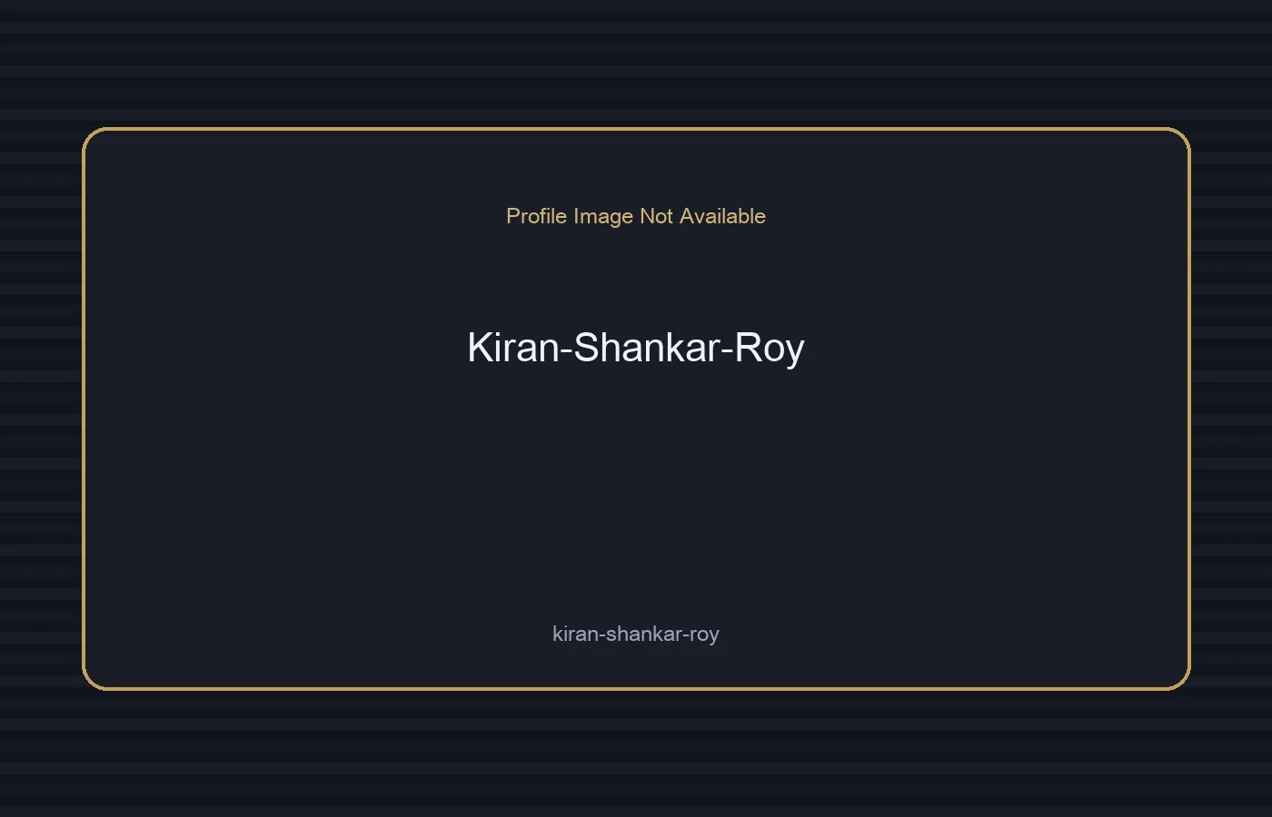 Kiran Shankar Roy